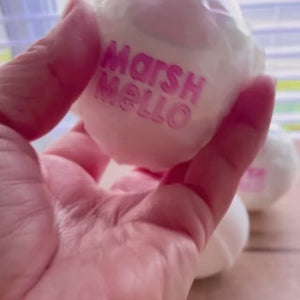 MarshMello Dematt's bathbombs!  Marshmallow scented, luxurious bathbombs for you! After your grooming day. De-stress with marshmallow root.