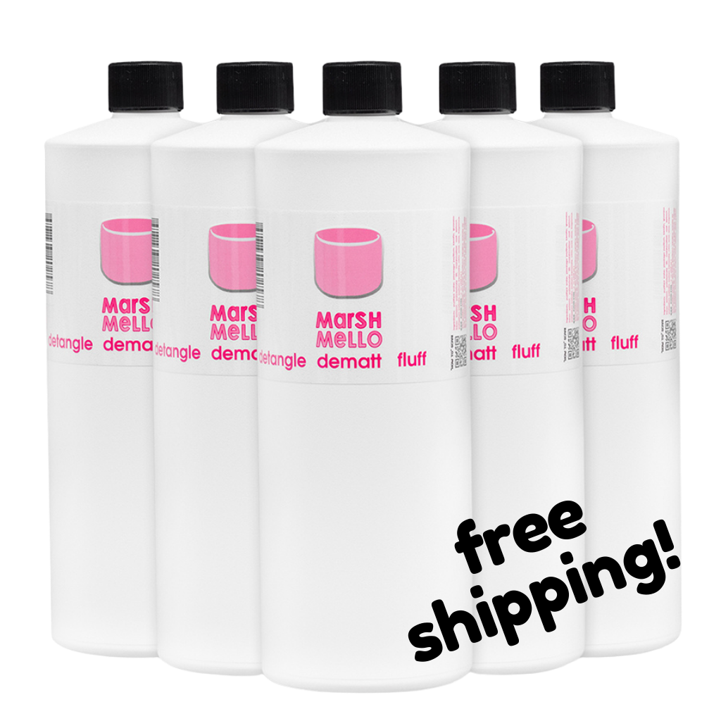 Plant-based detangling spray. Professional Silicone-free detangling spray for dogs. Smells like marshmallows. Slippyness comes from Plant extracts. Natural Plant Extracts for dematting spray.